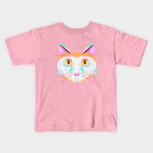 Cat Head Art Version 1 (pastel scheme) Kids T-Shirt